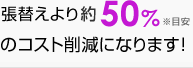 張替えより約50%のコスト削減になります！